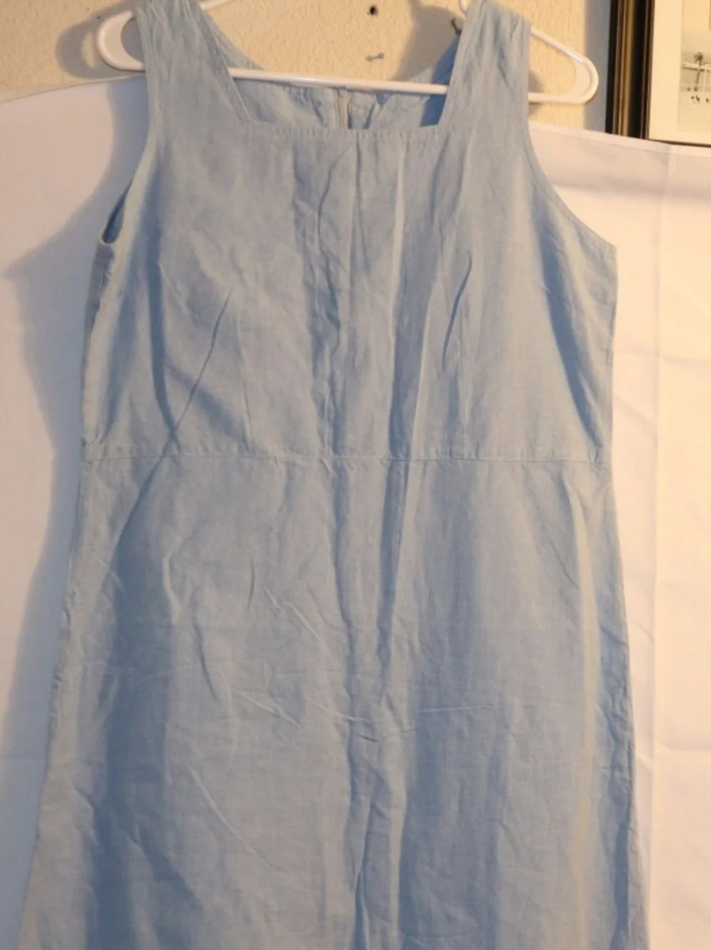 Compliments Light Blue Cotton Midi Dress Sleeveless Size Meduim - Picture 7 of 9